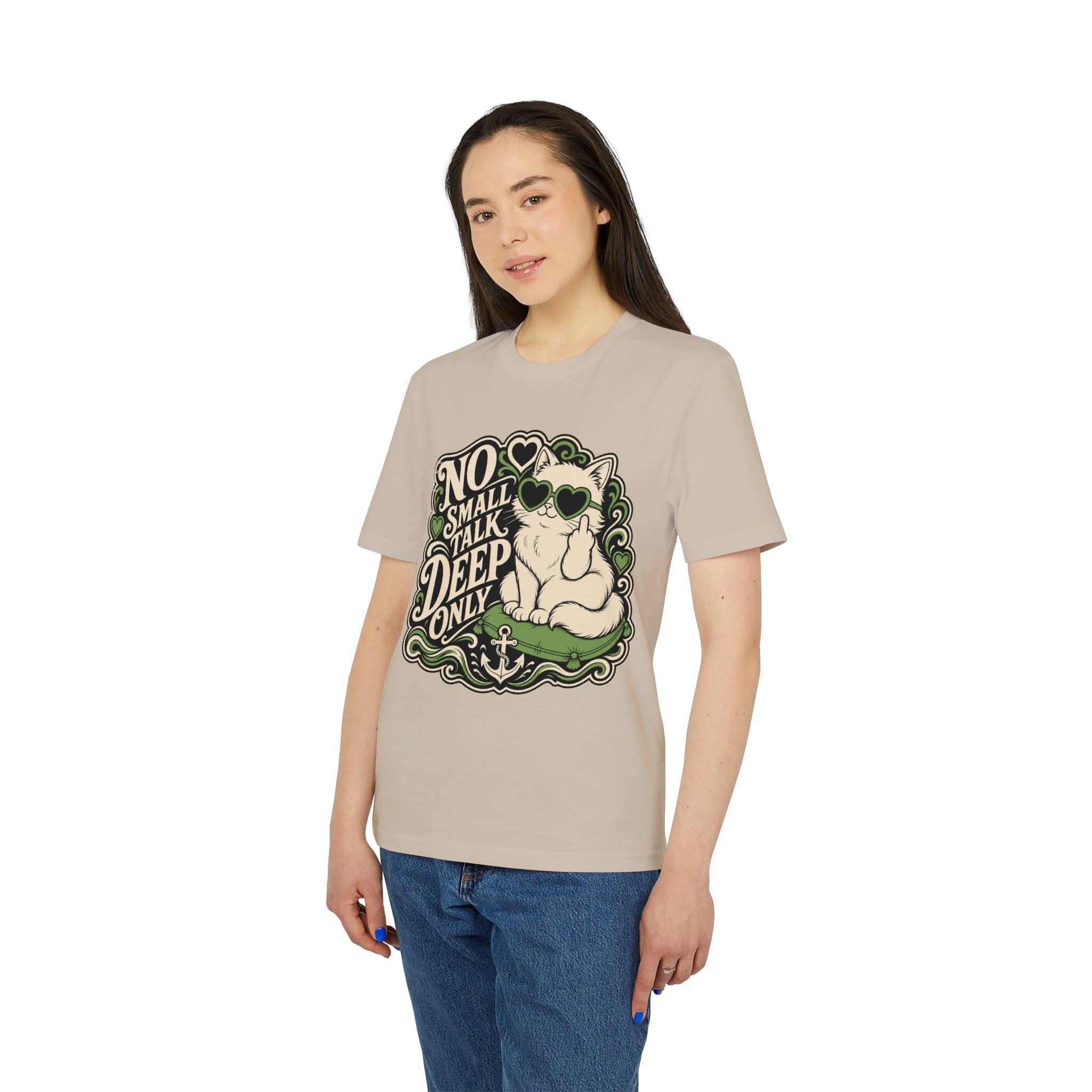 No Small Talk Deep Only Empath Cat Peppy T-Shirt