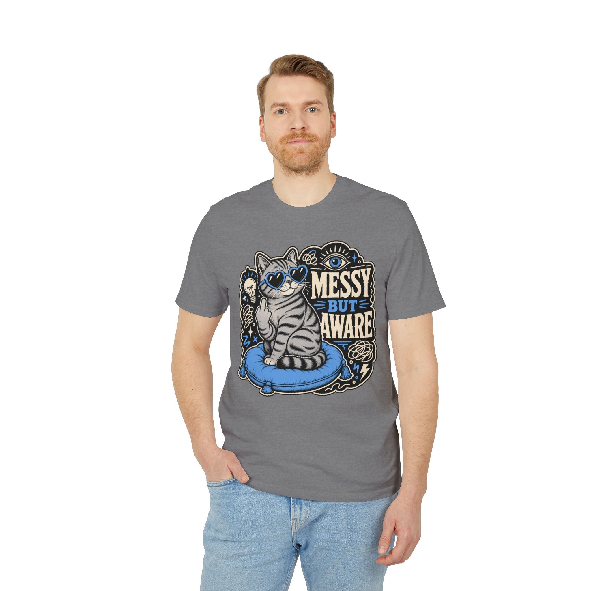 Messy But Aware Awareness Cat Babsi T-Shirt