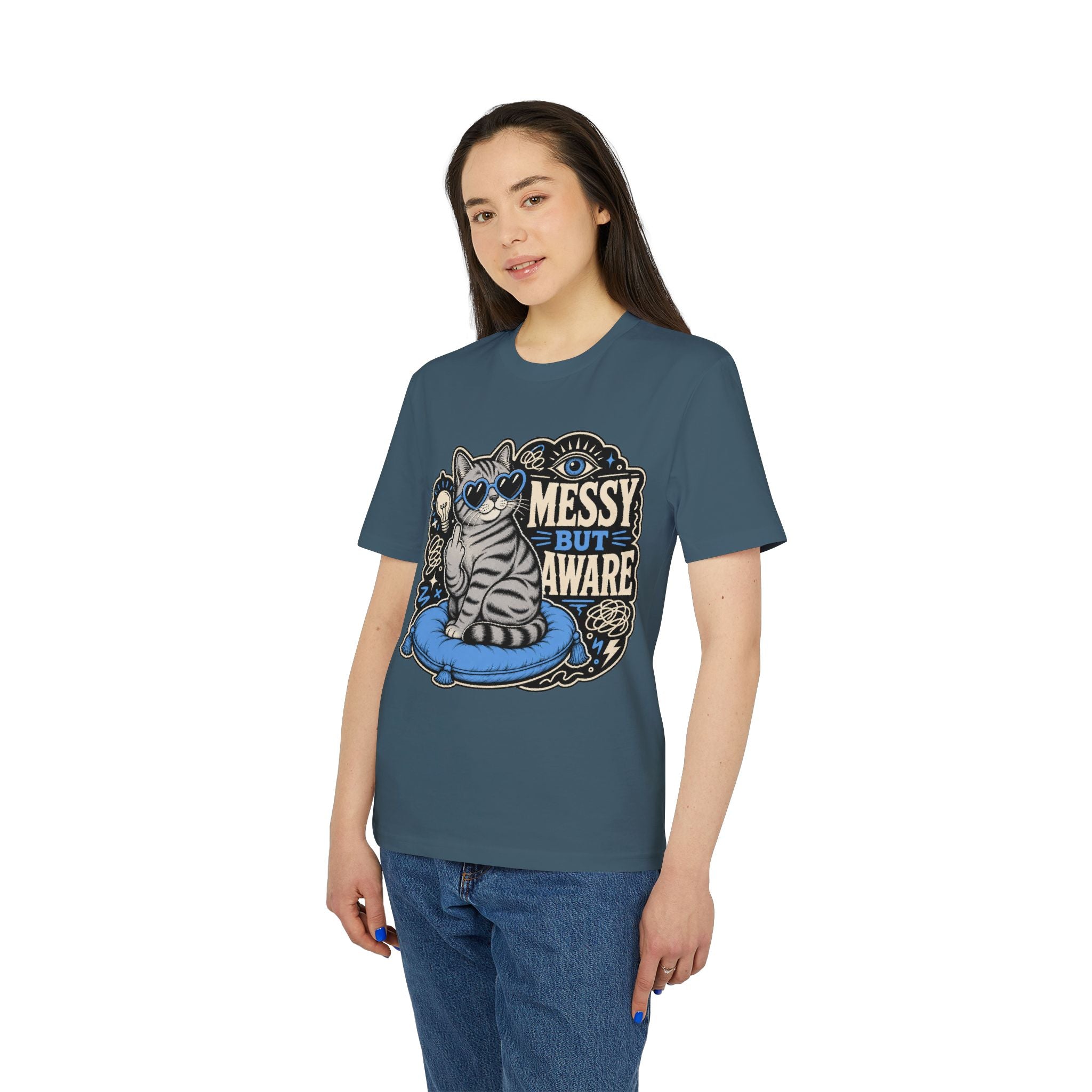 Messy But Aware Awareness Cat Babsi T-Shirt