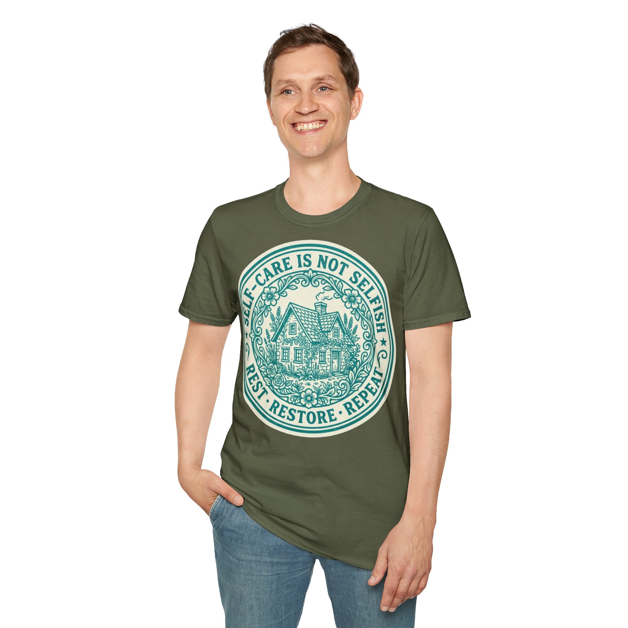 Self-Care Is Not Selfish Rest Restore Repeat II Self-Care T-Shirt