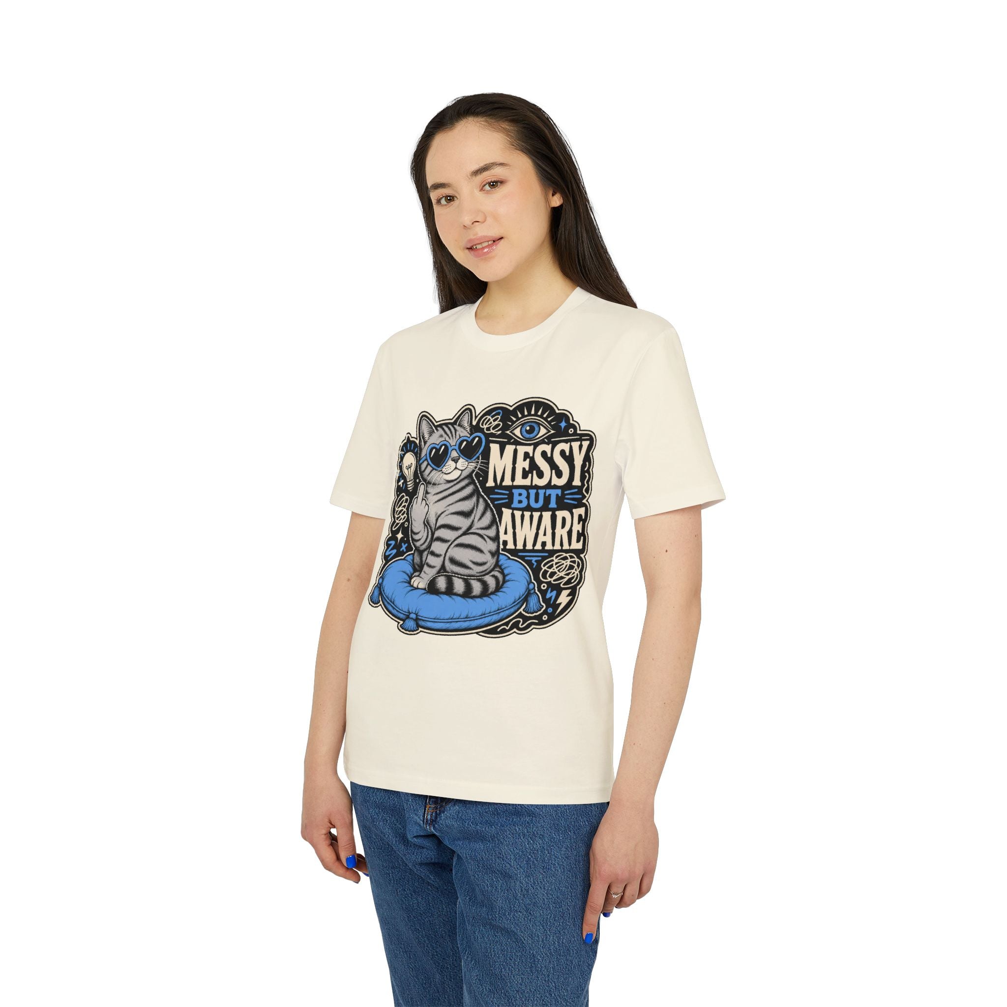 Messy But Aware Awareness Cat Babsi T-Shirt