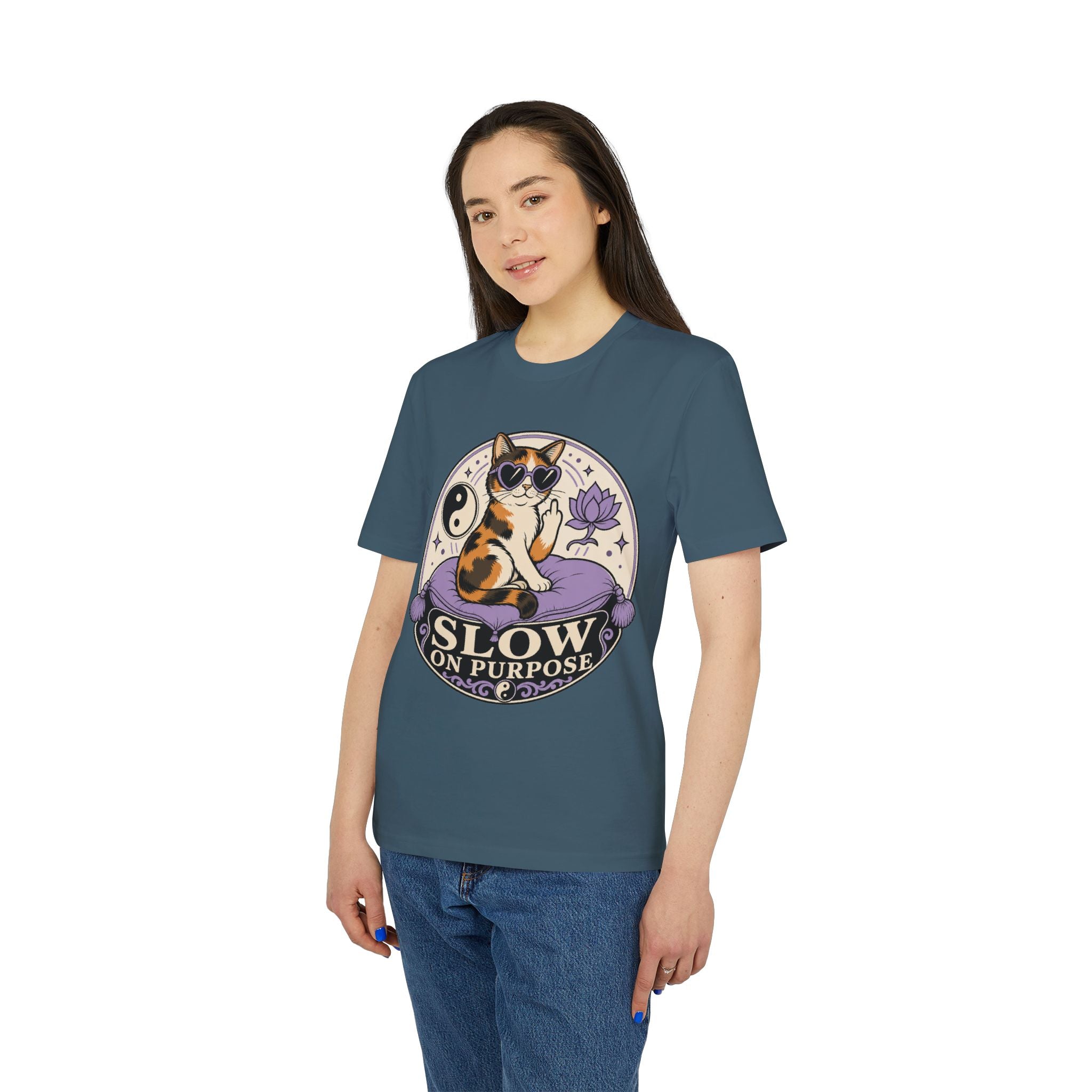 Slow On Purpose Balance Cat Luna T-Shirt